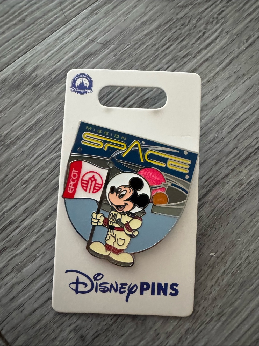 Disney Mission Space Mickey Mouse Enamel Pin - Blue, Pink, White, Red